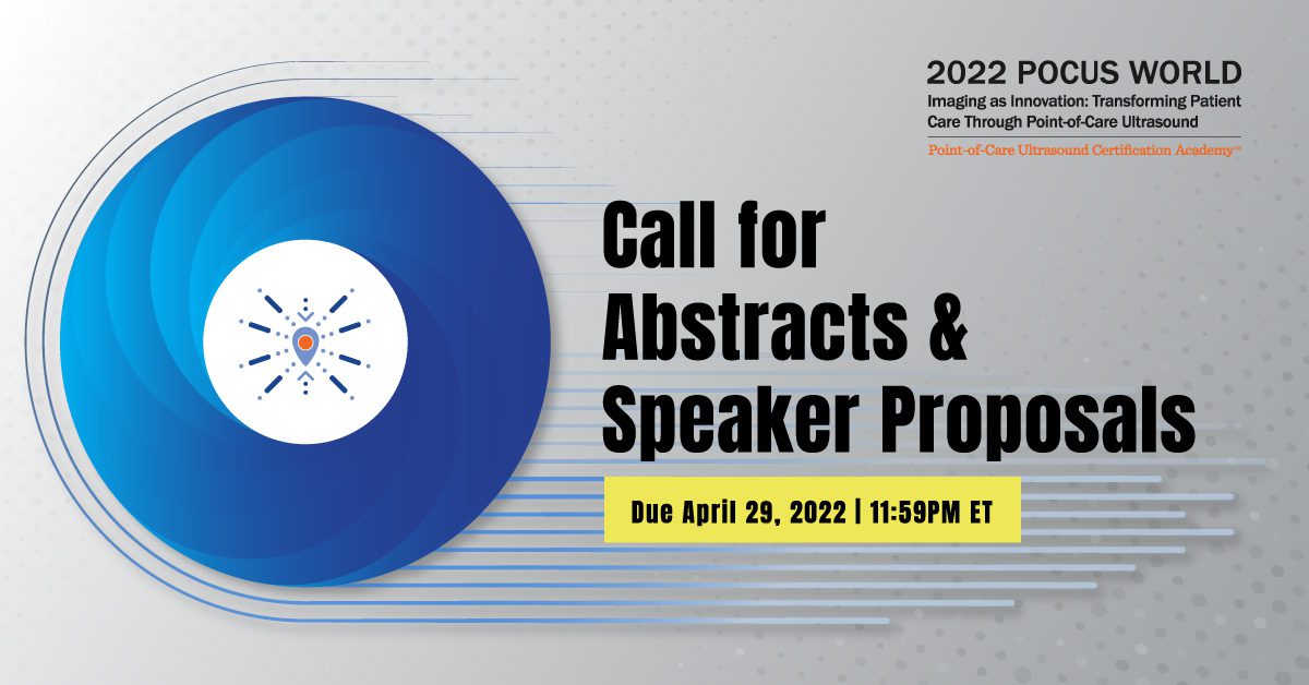 2022 POCUS World Virtual Conference Call for Abstracts and Session