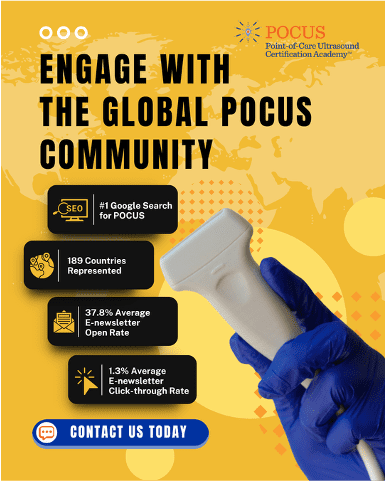 Graphic promoting POCUS community engagement