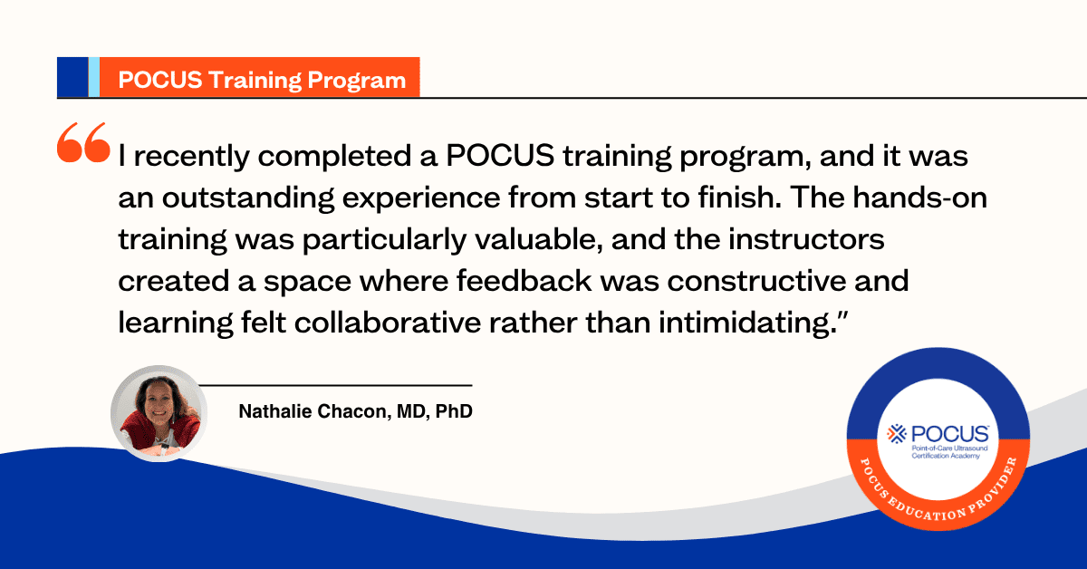Testimonial about POCUS training program by Nathalie Chacon